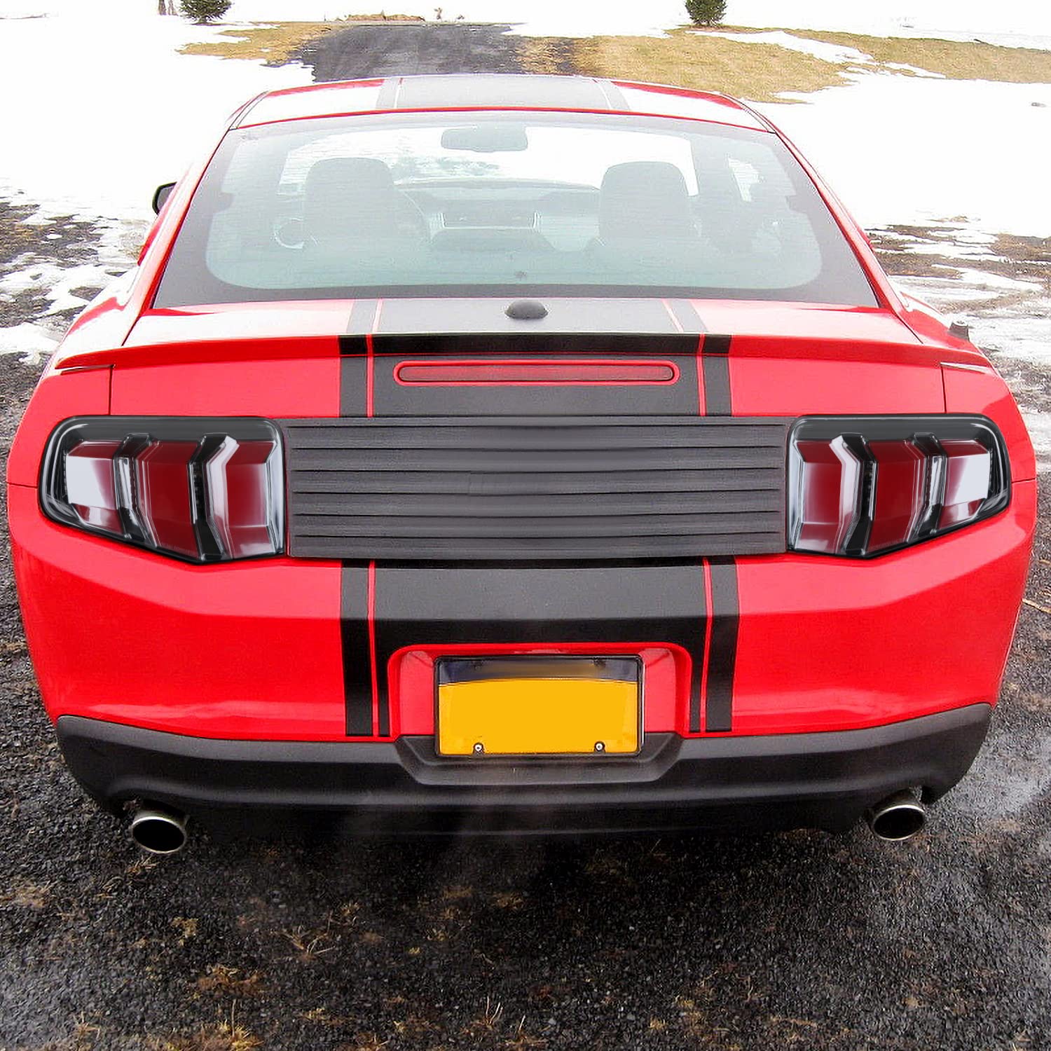 Spec-D Tuning Jet Black Sequential LED Tail Lights for 2010-2012 Ford Mustang - Left & Right Pair Assembly - Enhanced Visibility & Style for Night Driving & Car Shows