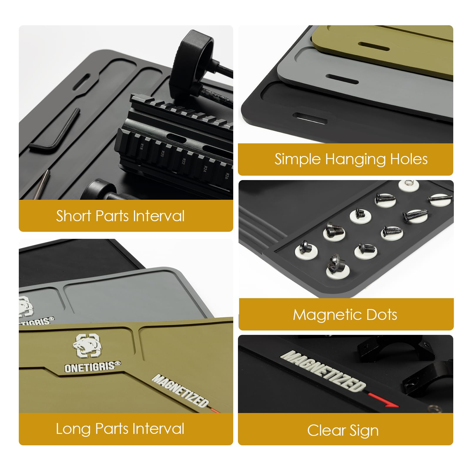 OneTigris Gun Cleaning Mat - Non-Slip, Oil Resistant with Magnetic Dots for Rifle & Pistol Maintenance | Perfect for Home, Range & Workshop Use
