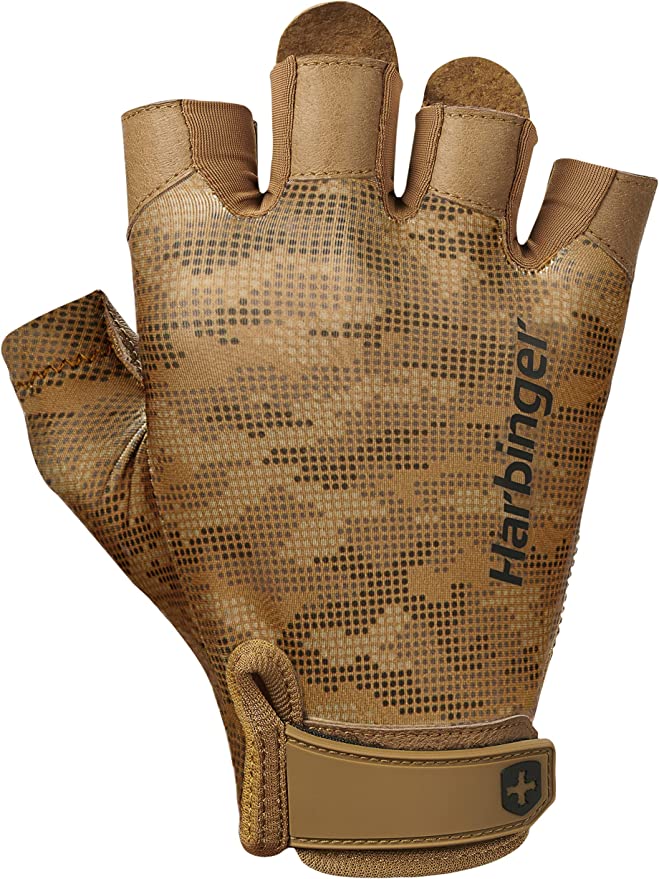 Harbinger Unisex Pro Gloves 2.0 - Weightlifting & Cross Training Gloves for Men & Women - Breathable & Durable Gym Gloves for Weight Lifting, Workout, Fitness Training (Tan)