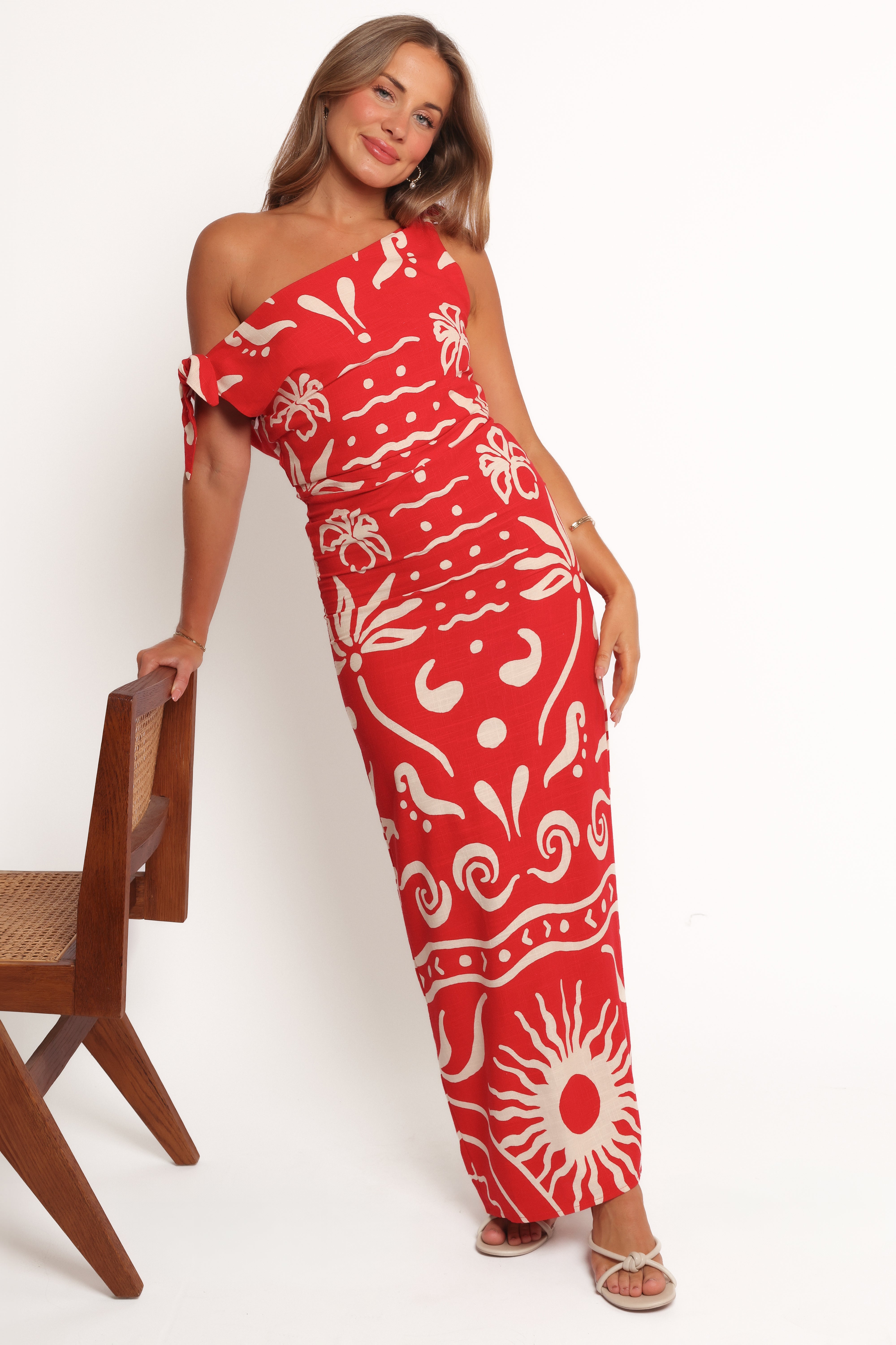 Brigid Midi Dress - Floral Sunburst Print Summer Dress for Women | Casual & Party Wear | Perfect for Beach, Vacation & Date Nights