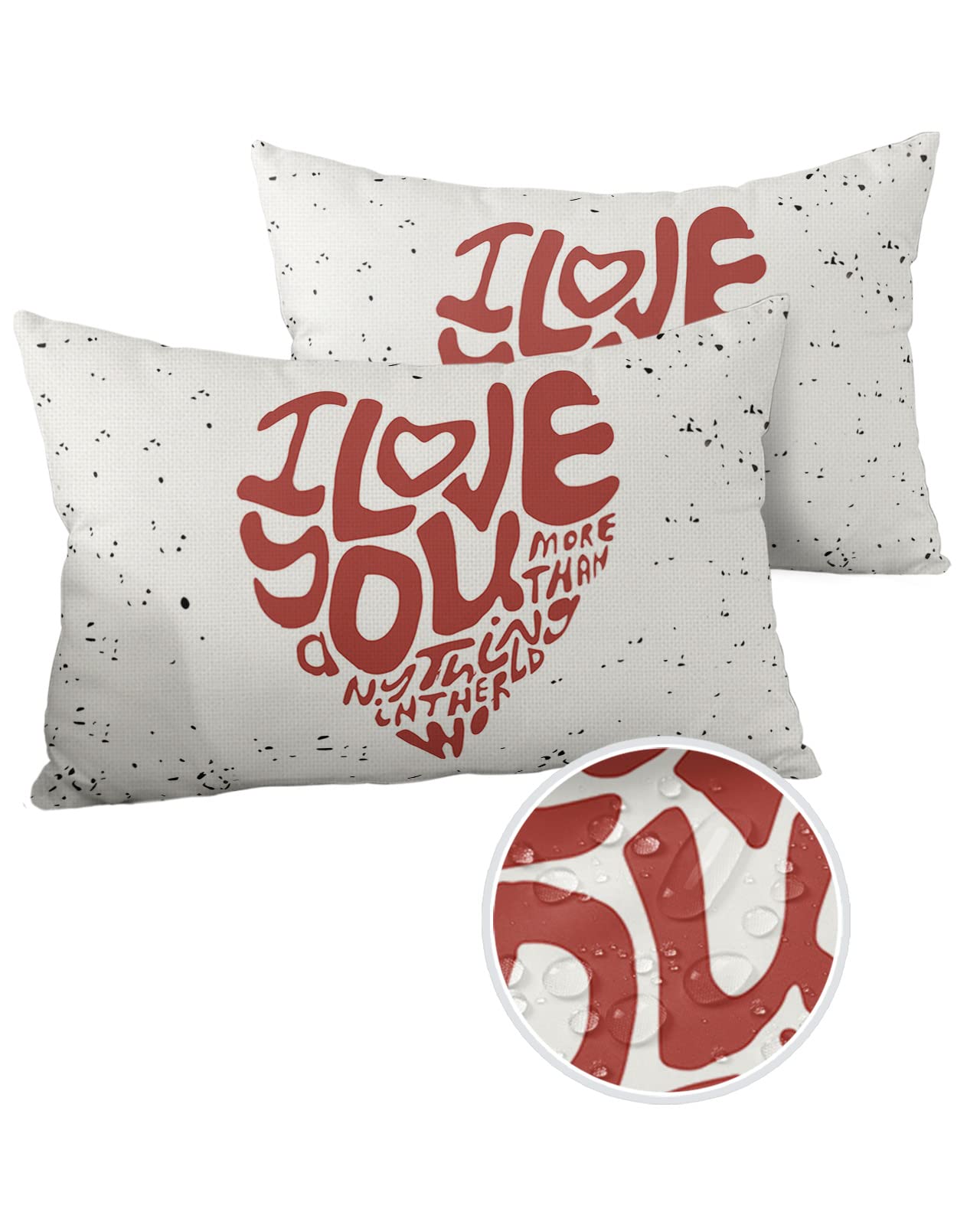 Heart-Shaped Pillow Covers 20x12 Inch (2PCS) - Decorative Love Cushion Cases for Sofa, Couch & Bed - Indoor/Outdoor Rectangle Throw Pillow Covers for Living Room, Bedroom & Home Decor - Perfect for Valentine's Day, Weddings & Cozy Home Styling
