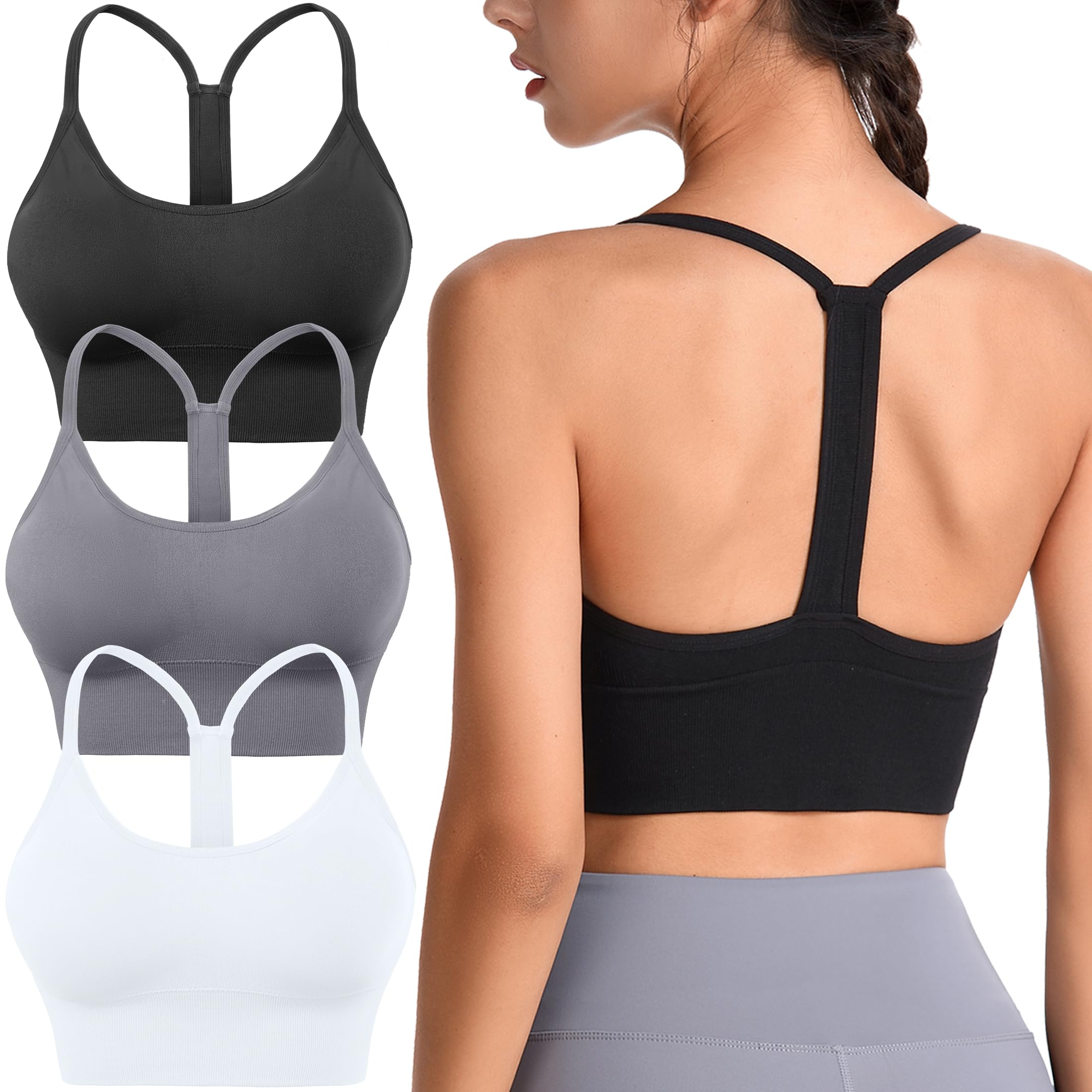 Evercute Padded Racerback Sports Bra for Yoga & Workout - Gym & Fitness Essentials
