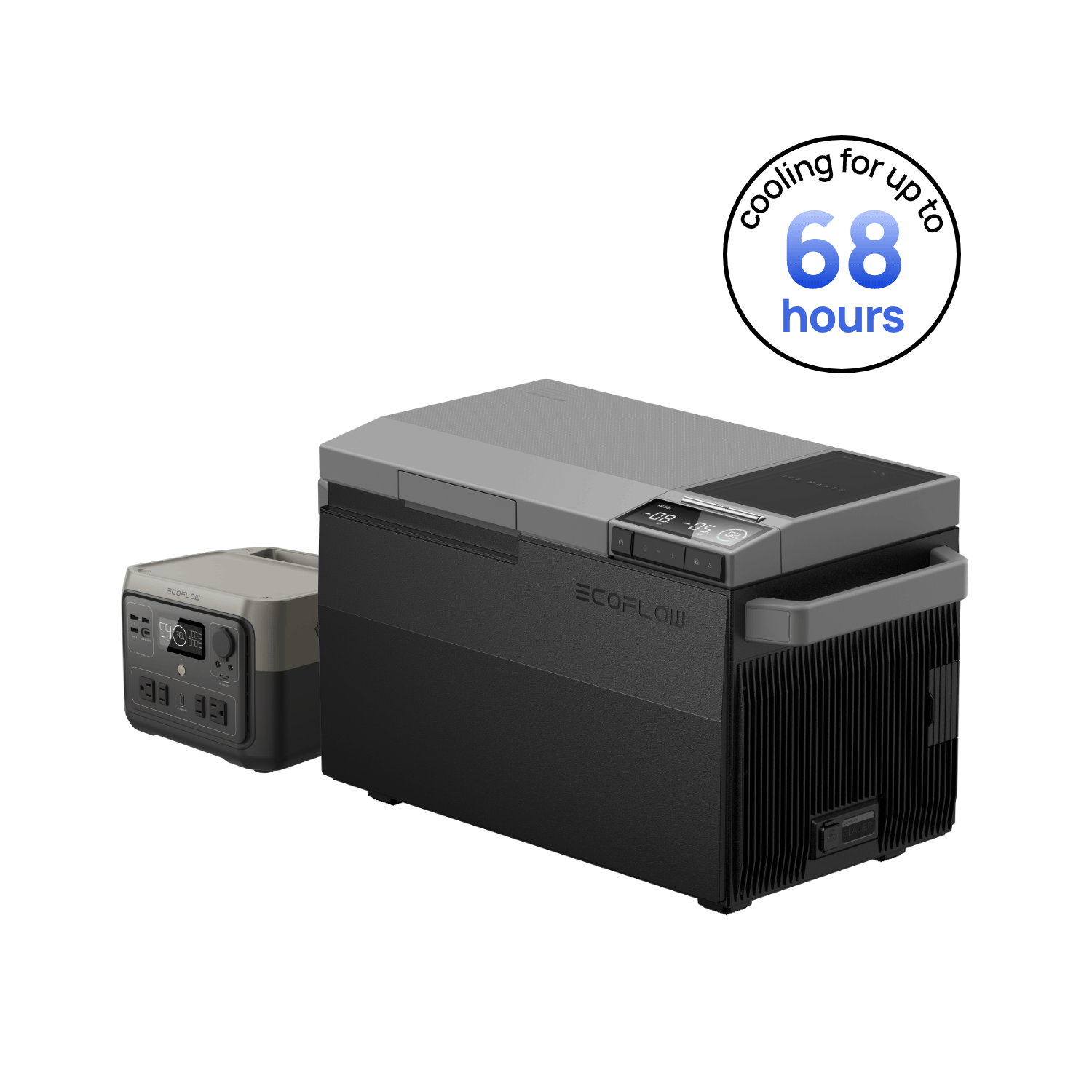 EcoFlow GLACIER Portable Refrigerator & EcoFlow RIVER 2 Max Power Station - Perfect for Camping, RV Trips, and Outdoor Adventures