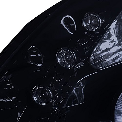 Spec-D Tuning LED Halo Glossy Piano Black Projector Headlights for 2006-2008 Toyota Yaris Hatchback - Left & Right Pair Headlamp Assembly - Enhanced Night Visibility & Stylish Upgrade for Daily Driving & Car Shows