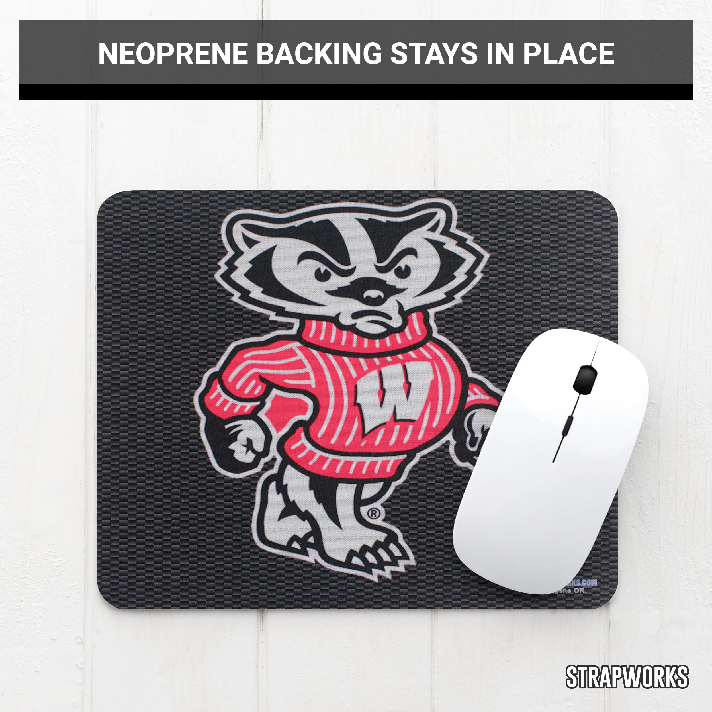 University of Wisconsin Madison Badgers Mouse Pad - Officially Licensed Collegiate Team Gear for Fans & Alumni - Perfect for Office, Gaming & Home Decor