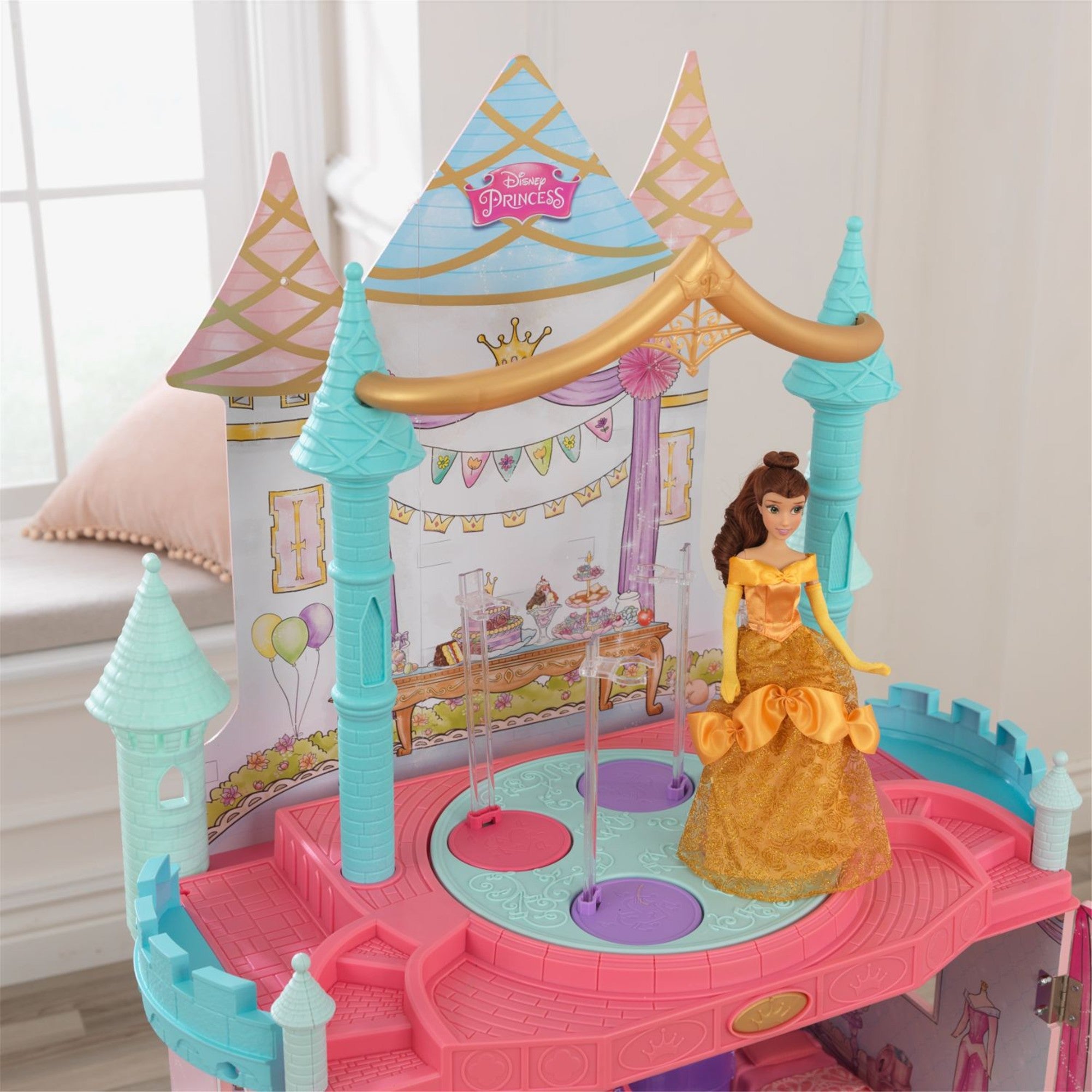KidKraft Disney Princess Dance & Dream Dollhouse - Large Wooden Doll House with Furniture & Accessories for Kids Ages 3+ | Perfect for Pretend Play & Imaginative Fun