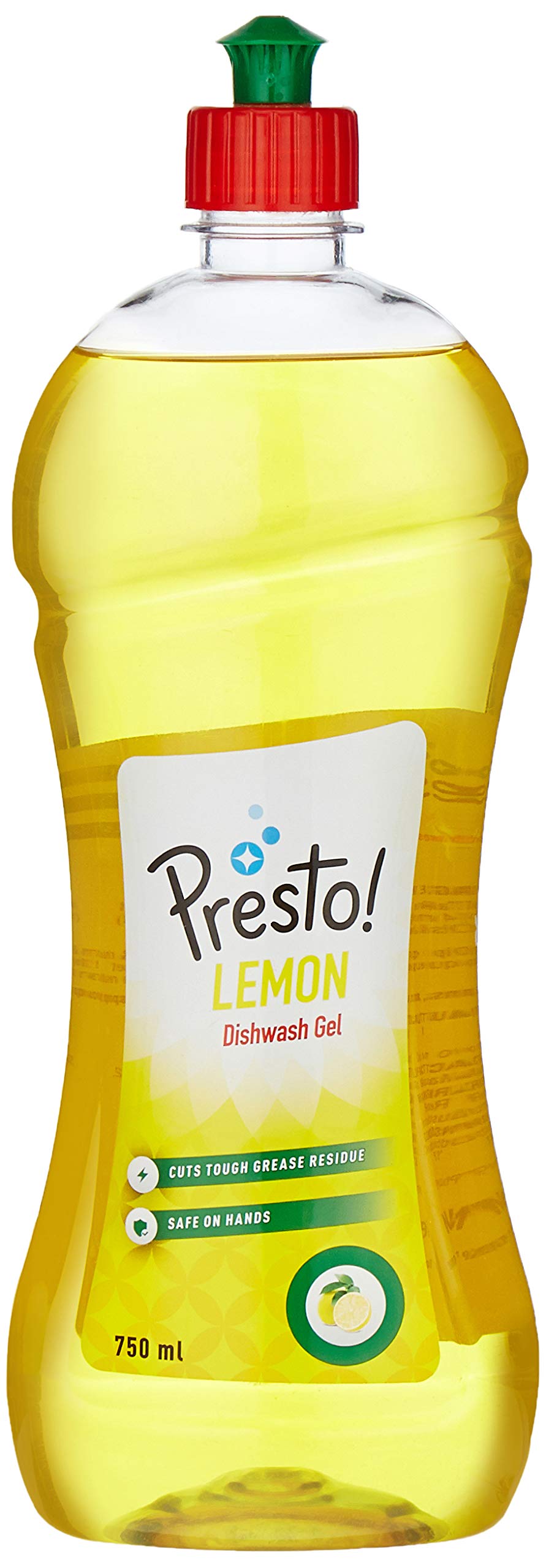 Presto! Lemon Dishwashing Gel - 750 ml | Powerful Degreaser for Pots, Pans & Dishes | Amazon Brand | Ideal for Kitchen, Camping & RV Use