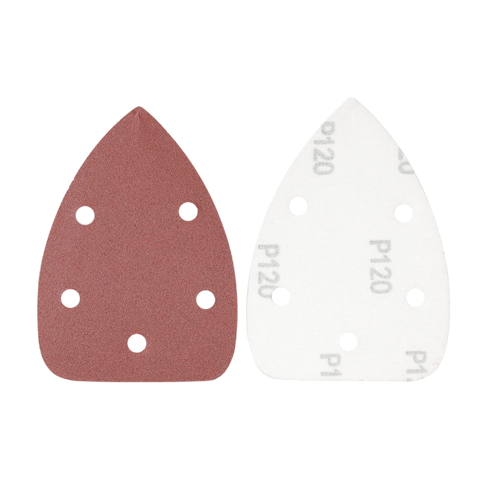 2pcs 140x98mm Sandpaper Grit 40/80/120 with 5 Holes - Hook & Loop Sanding Discs for Power Sanders, Woodworking & Metal Polishing - Ideal for DIY Projects, Furniture Refinishing & Automotive Surface Preparation