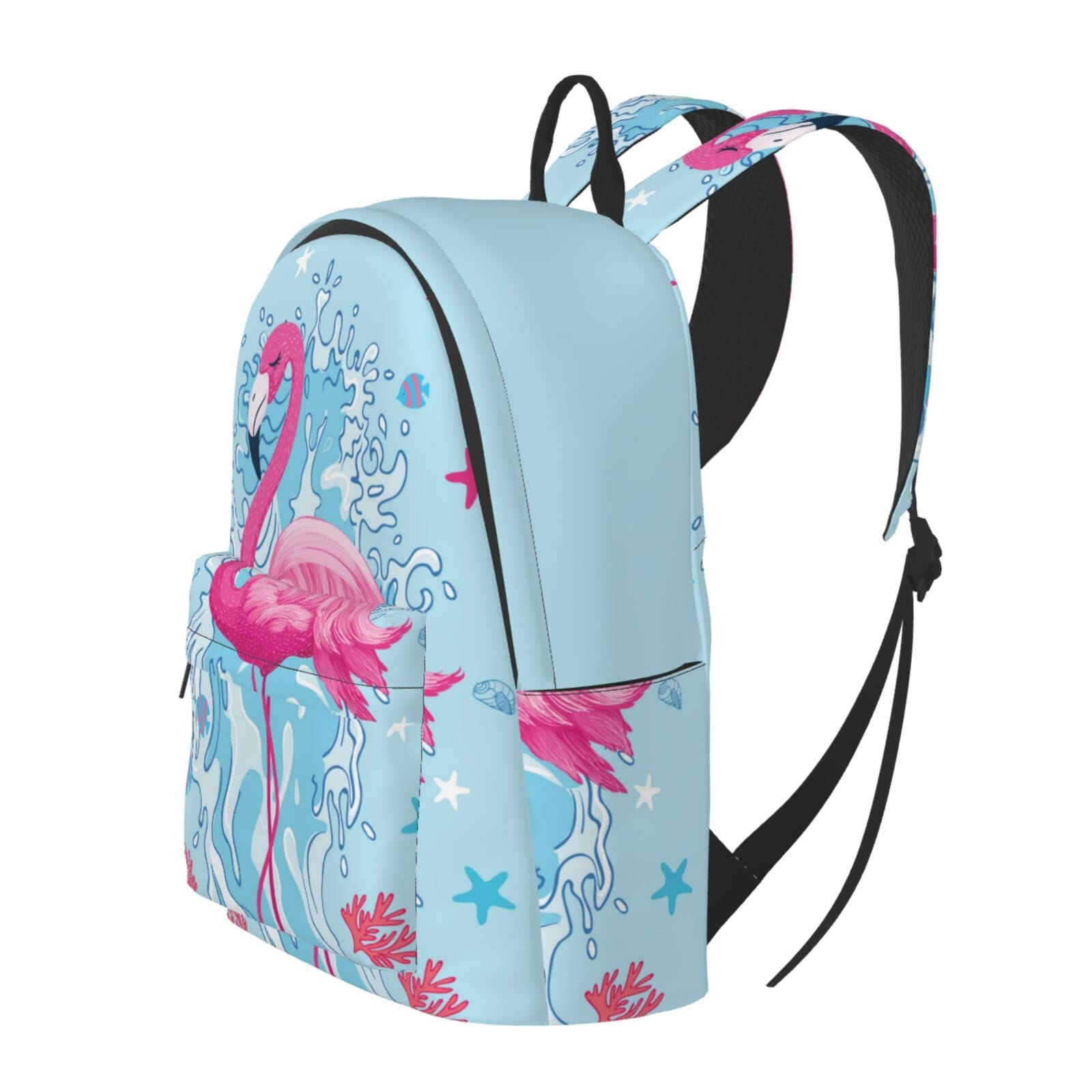 Delerain 16 Inch Flamingo Print Laptop Backpack - Waterproof School Bookbag, Travel Daypack & Work Bag for Women & Men | Perfect for College, Commuting & Weekend Getaways