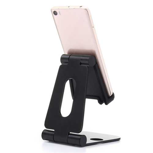 Aluminum Double Folding Bracket Stand for Smartphone & Tablet - Adjustable Phone Holder for Desk, Bed, Car - Perfect for Watching Videos, Video Calls & Reading