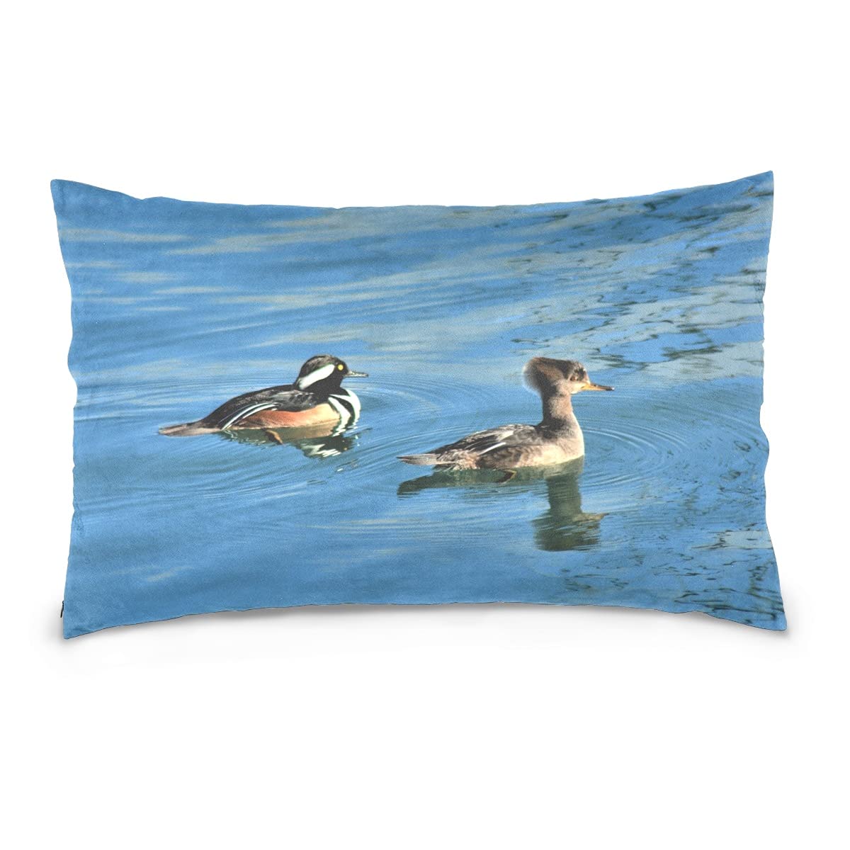 Hooded Merganser Zippered Pillow Cases - Soft 20x36 Inch Throw Pillow Covers for Couch, Sofa & Home Decor | Perfect for Living Room, Bedroom & Seasonal Decoration
