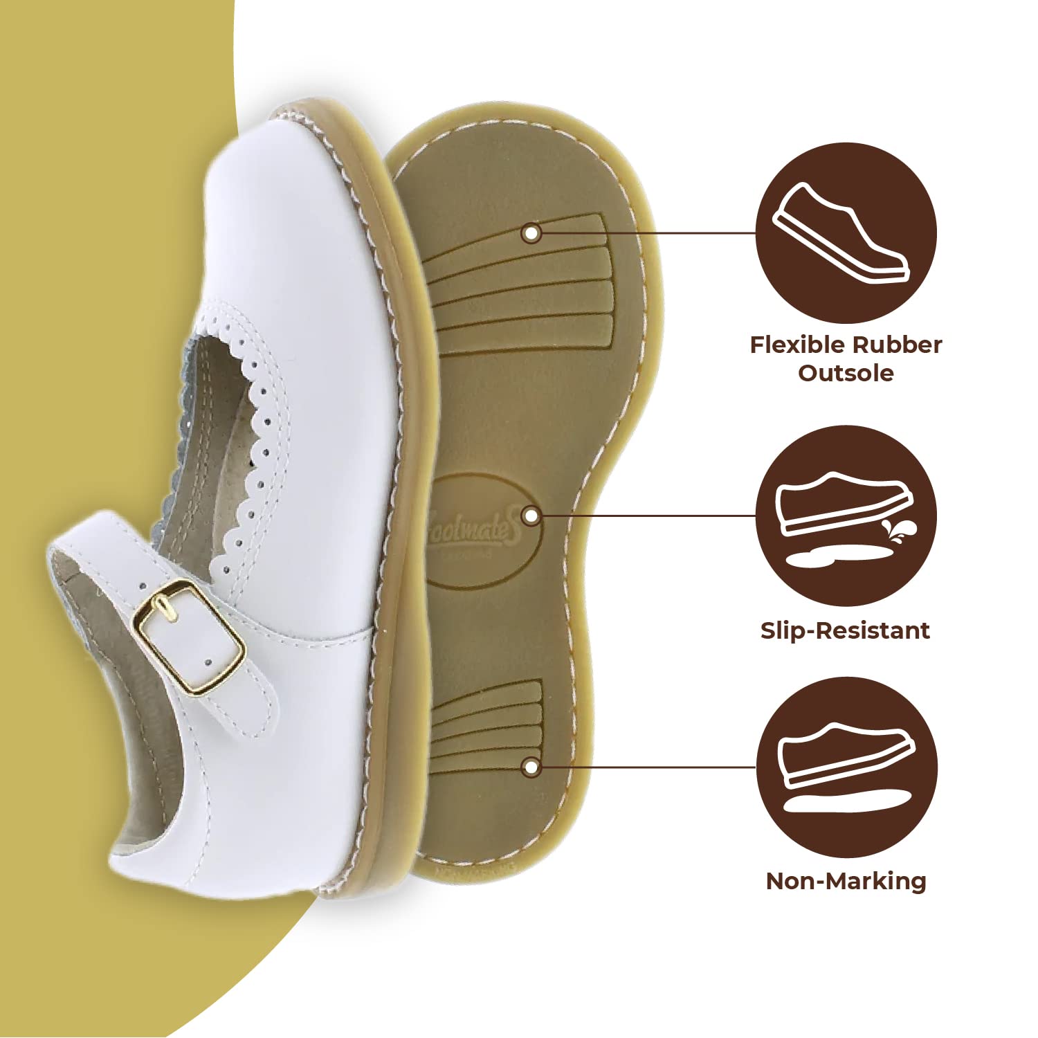 FOOTMATES Baby Girls Mary Jane Flats - Allie Style for Infant, Toddler & Little Kids | Comfortable & Stylish Shoes for School, Play & Special Occasions