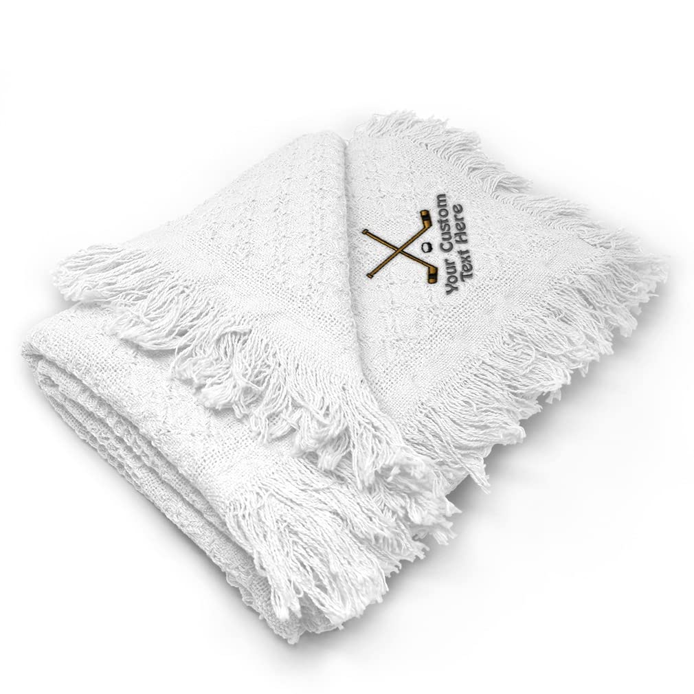 Custom Embroidered Baby Blankets for Boys & Girls - Hockey Sticks Design Nursery Bedding Set | Soft Crib Blanket for Newborns, Infants & Toddlers | Perfect for Nursery Decor, Baby Showers & Gift Giving
