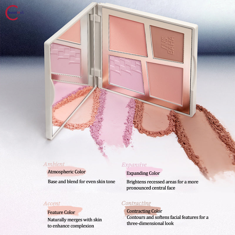 INSBAHA Primary Exploration Blush Palette - 6 Color Matte & Shimmer Makeup Set for Contouring, Highlighting & Everyday Wear | Perfect for Professional Makeup Artists & Beginners