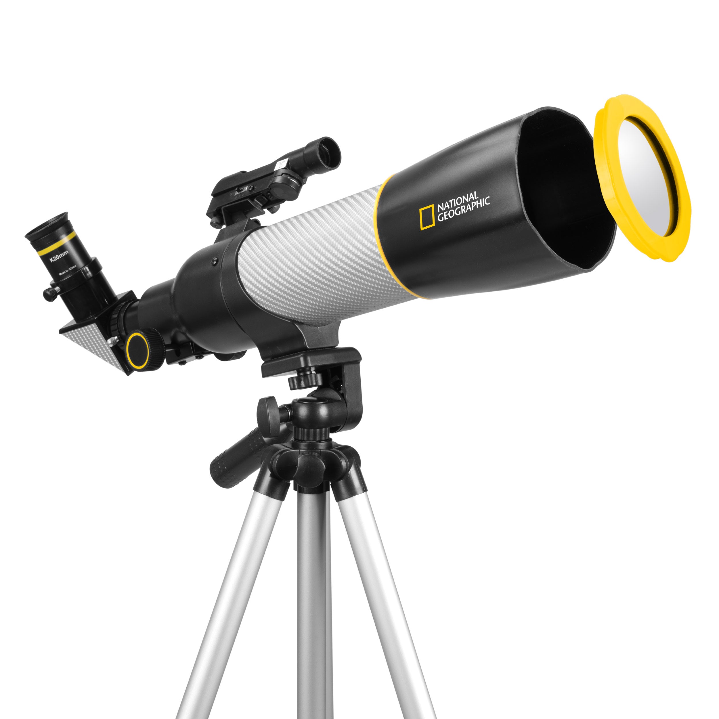 National Geographic SRT70MM 70mm Refractor Telescope with Panhandle Mount & Solar Filter - Perfect for Stargazing, Bird Watching & Solar Observation (Kids & Adults)