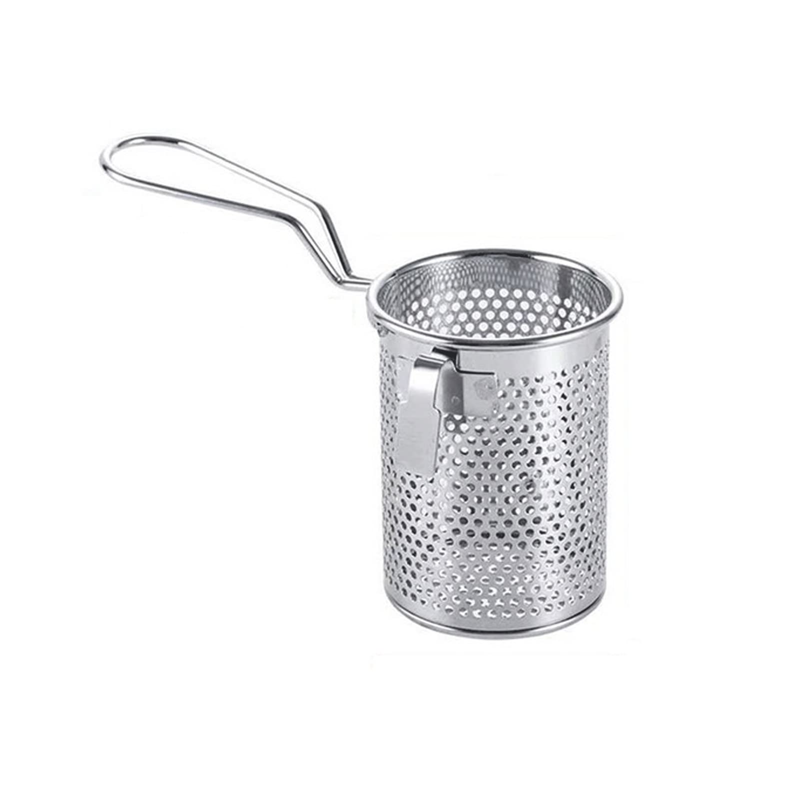 Premium 304 Stainless Steel French Fry Basket - Commercial Deep Fryer Basket for Chips, Noodles, Dumplings & Fried Foods | Oil Drain Mesh Colander for Kitchen, Restaurants & Food Trucks (Perfect for Frying, Filtering & Serving)