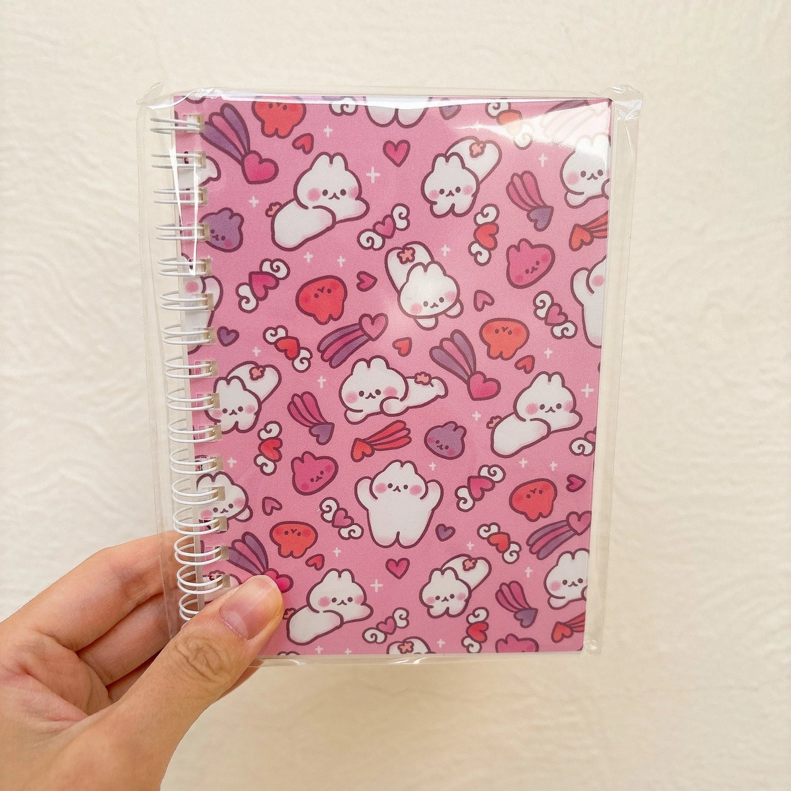 Reusable Sticker Book for Kids - A6 Pink Hearts Bunny Design | Fun & Creative Activity for Scrapbooking, Journals, Planners & DIY Crafts