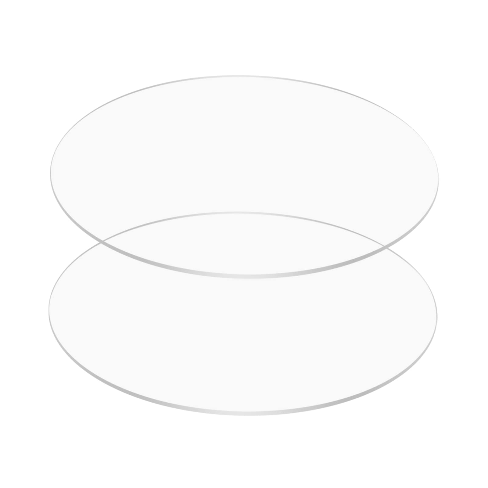 Clear Acrylic Discs 10x10 Inch - 2PCS Blank Round Acrylic Panels for DIY Crafts, Cake Decorating, Frame Painting, Desk Protection, and Milestone Displays