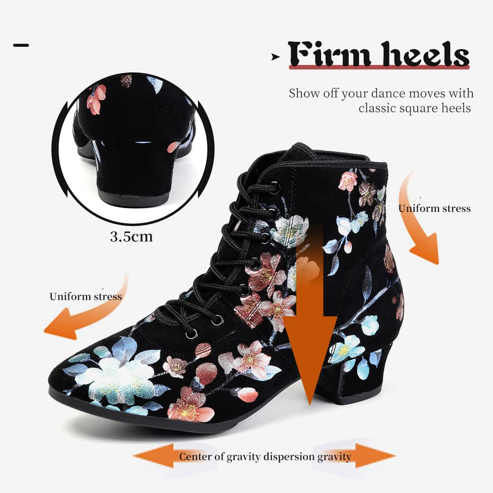 AOQUNFS Women's Latin Dance Shoes - Professional Ballroom Salsa Tango Practice Shoes with Lace-Up Design (Model GB-YH) | Perfect for Dance Classes, Performances & Social Dancing