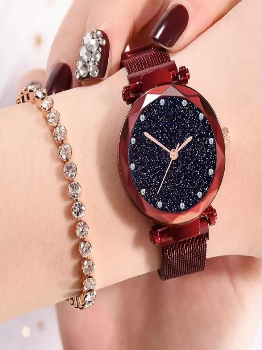 Trendy Magnetic Belt Watches for Women & Girls - Stylish SR-724 AT-7241 Watch - Perfect for Casual Wear, Office & Gift Giving (Pack of 1)