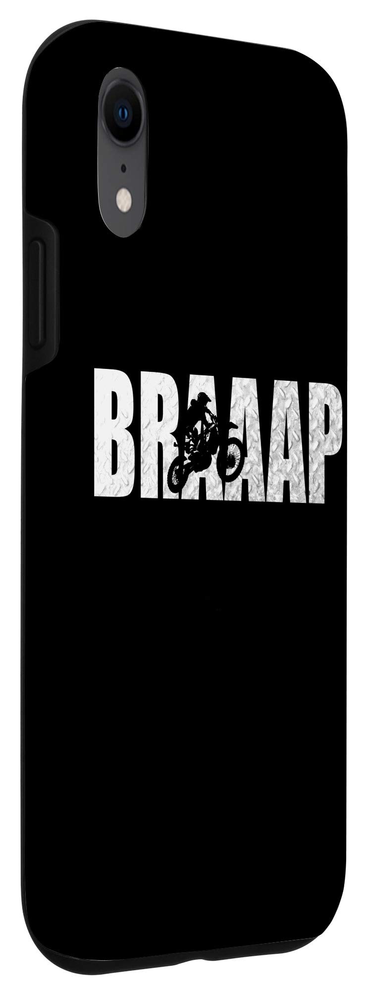 iPhone XR Braaap Motocross Black Shockproof Phone Case - Durable Protective Cover for Motorcycle Riding & Extreme Sports