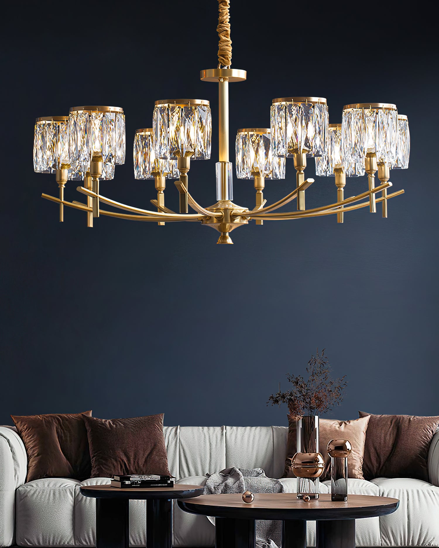 Crystal Prism Chandelier - Elegant Ceiling Light Fixture for Dining Room, Bedroom & Living Room Decor | Modern Home Lighting Solution