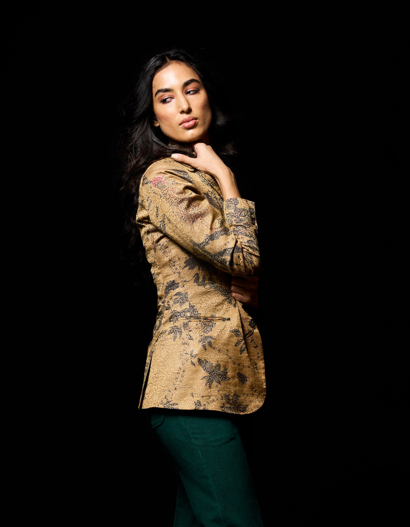 Rana Blazer - Elegant Muga Brocade Jacket in Beige | Perfect for Office Wear, Business Meetings & Formal Occasions