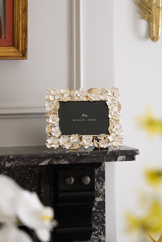 5x7 Gardenia Sculpted Picture Frame - Elegant Floral Wall Decor for Home, Office & Wedding Photos | Perfect for Displaying Memories & Gifts