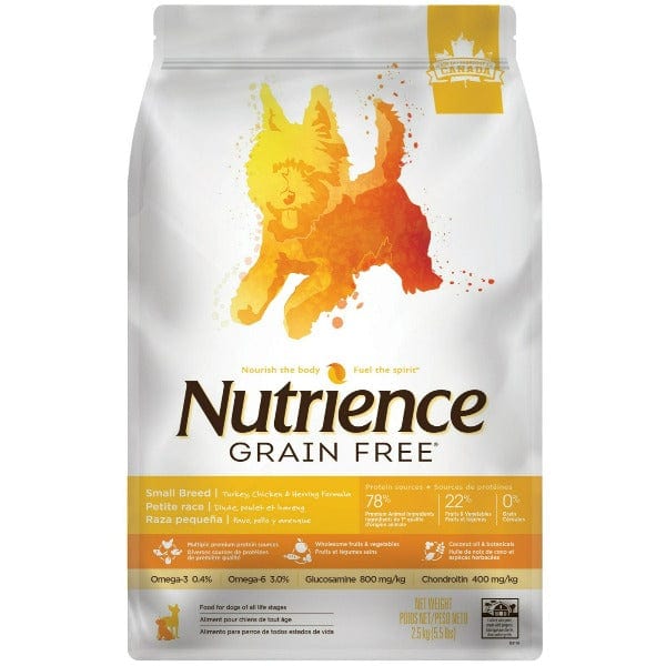 Nutrience Grain Free Turkey, Chicken & Herring Small Breed Dry Dog Food - Premium Protein Rich Kibble for Small Dogs - Perfect for Active Puppies & Adult Dogs at Home or Travel