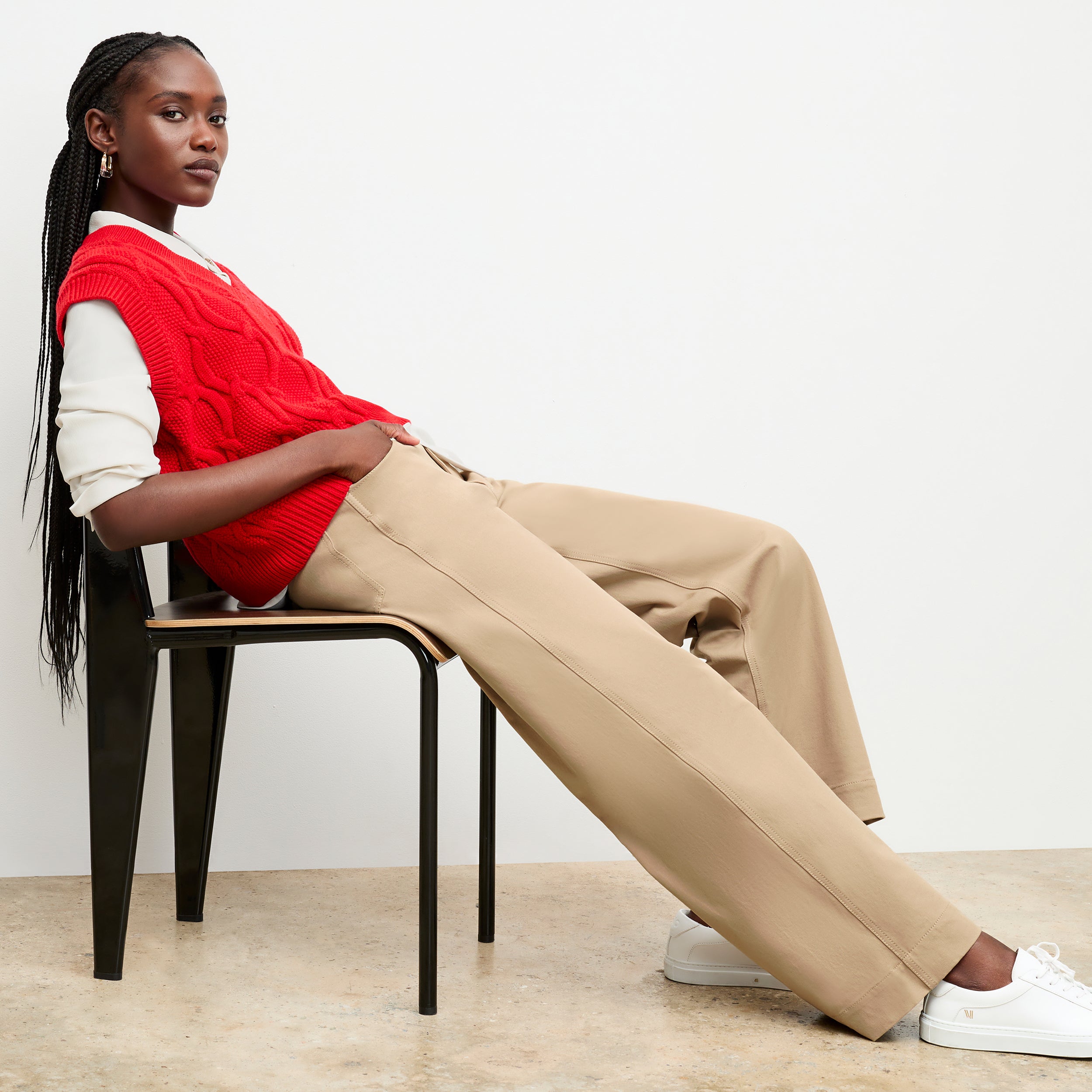 Milo Wide Leg Eco-Friendly Jeans for Women - Better Than Denim, Comfortable High Waist Stretch Pants (Fawn Color) - Perfect for Casual Wear, Office Outfits & Weekend Brunch