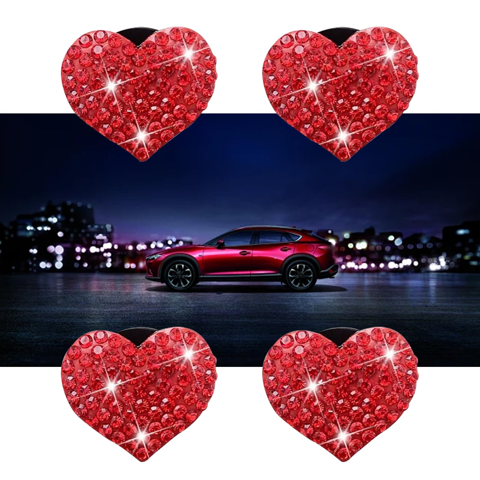 4 PCS Rhinestone Car AC Vent Clips - 1.07