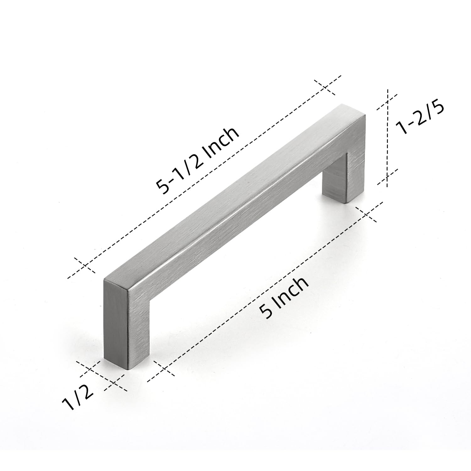 Ravinte 50 Pack 5 Inch Square Cabinet Handles - Satin Nickel Kitchen Cabinet Pulls, Brushed Nickel Drawer Handles for Cabinets & Cupboards | Durable & Stylish Hardware for Modern Kitchen, Bathroom & Office Furniture