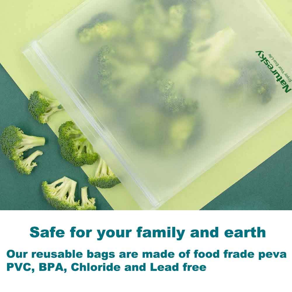 Reusable Freezer & Snack Bags 10-Pack - BPA Free for Kitchen & Travel