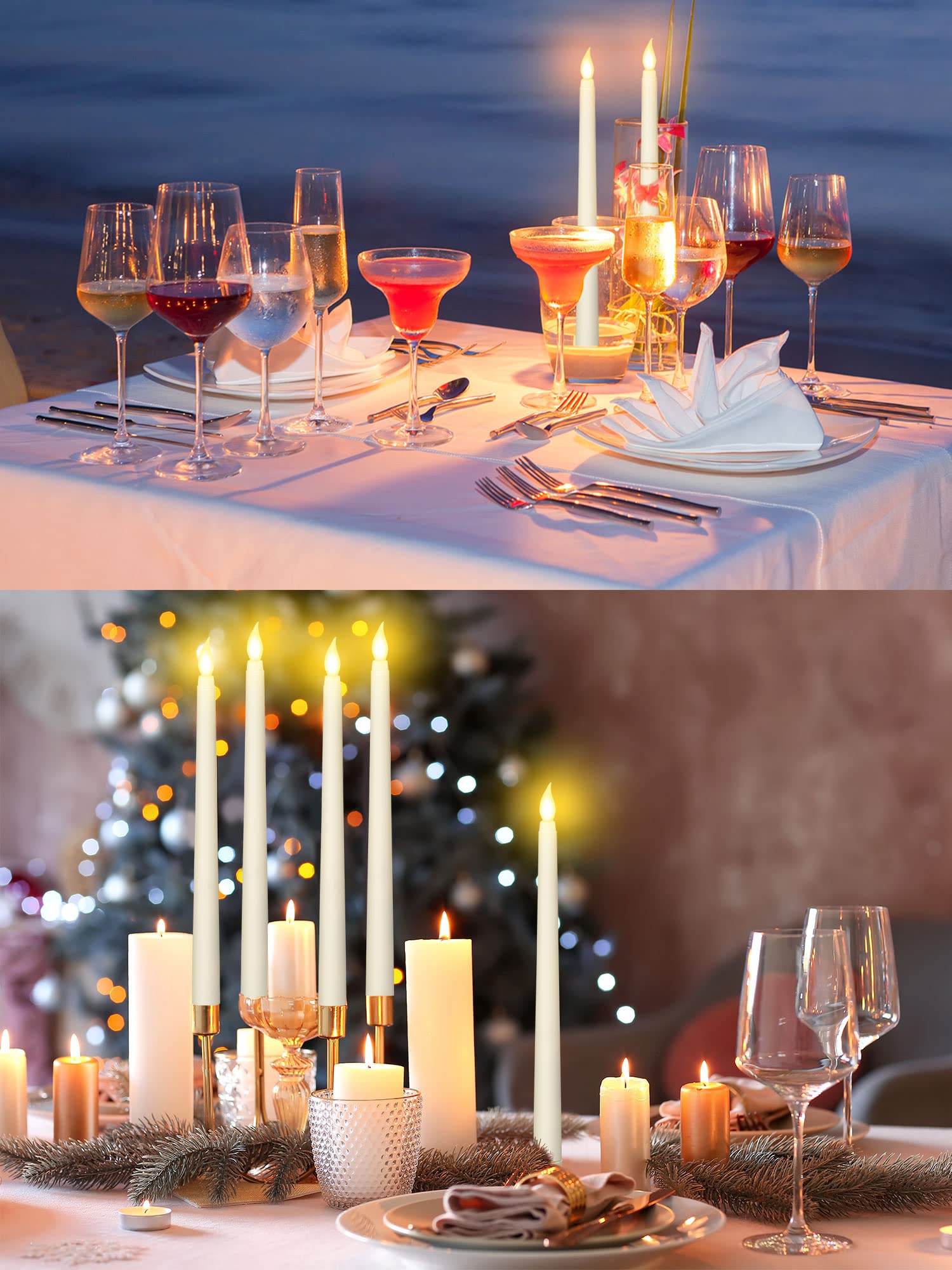 72 Pack Flameless LED Taper Candles - 11 Inch Battery Operated Candles with Realistic Flickering Warm White Light for Wedding, Church, Party Decor - Perfect for Centerpieces, Holiday & Home Decoration (Batteries Not Included)
