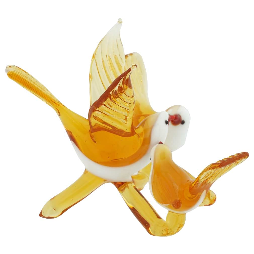 Authentic Murano Glass Dove with Chicks Figurine - Handmade in Venice Italy - Elegant Home Decor & Thoughtful Gift for Weddings, Anniversaries & Housewarming