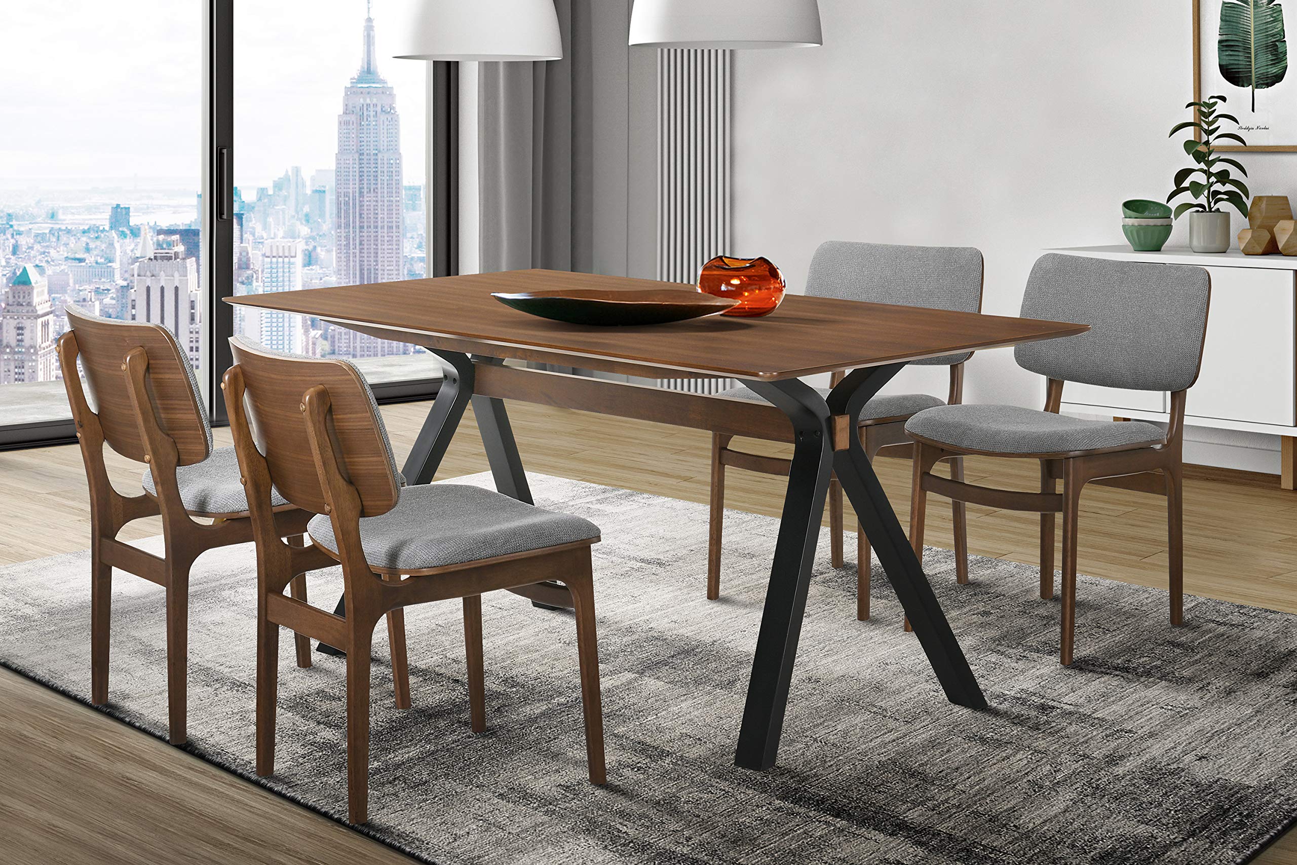 Armen Living Lima Wood Dining Accent Chairs Set of 2 - 20