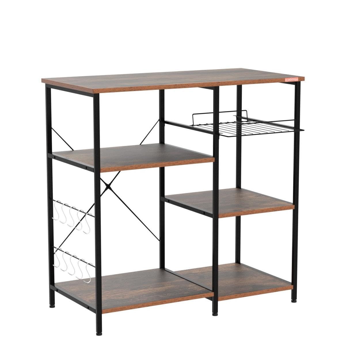 Mr IRONSTONE 3-Tier Bakers Rack with Coffee Bar - 35.5