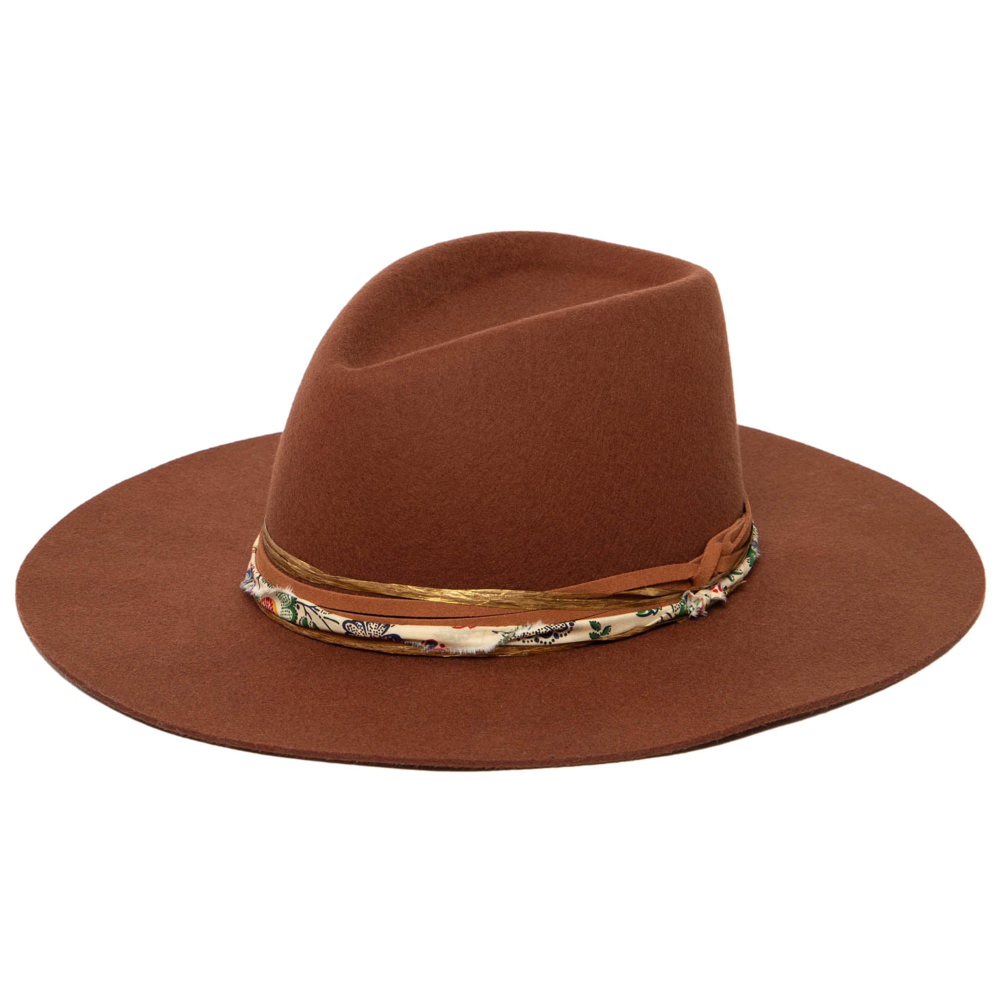 Stylish Farrah Stiff Brim Fedora Hat with Decorative Patterned Fabric Band - Perfect for Outdoor Events, Weddings & Fashion Accessories