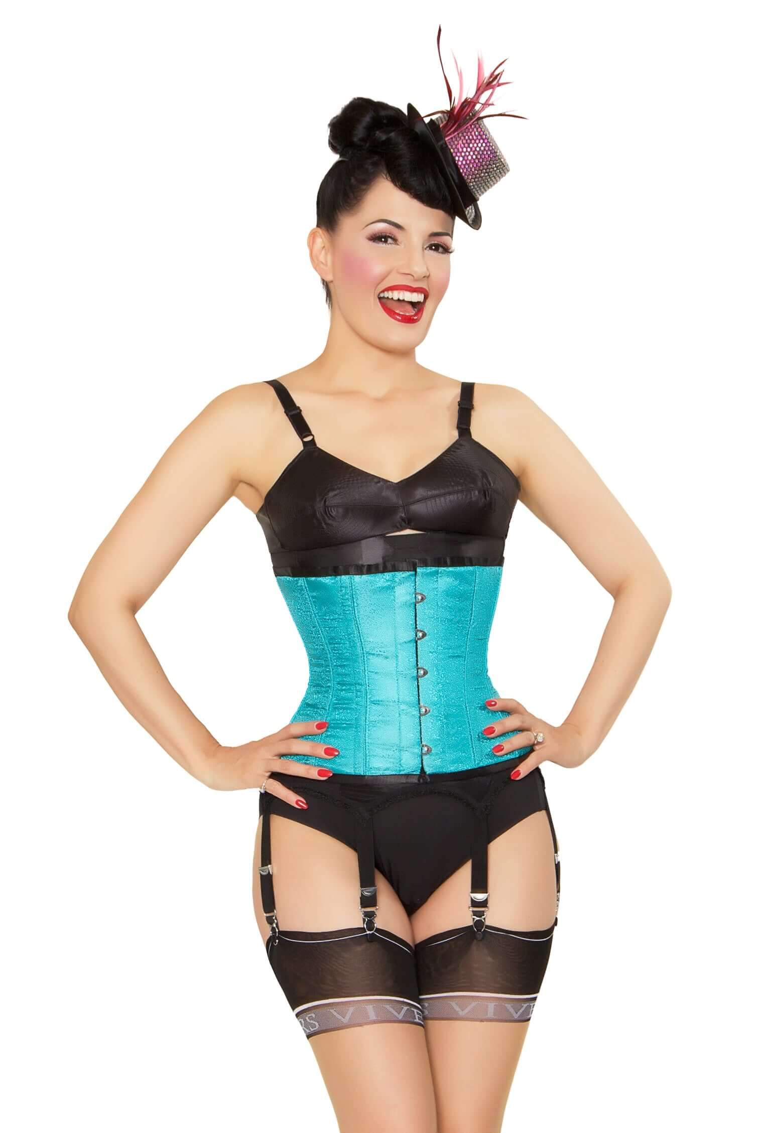 Playgirl Steel Boned Jacquard Floral Print Cincher Corset - Waist Trainer for Women, Shapewear for Tummy Control & Hourglass Figure | Perfect for Burlesque, Cosplay & Evening Wear