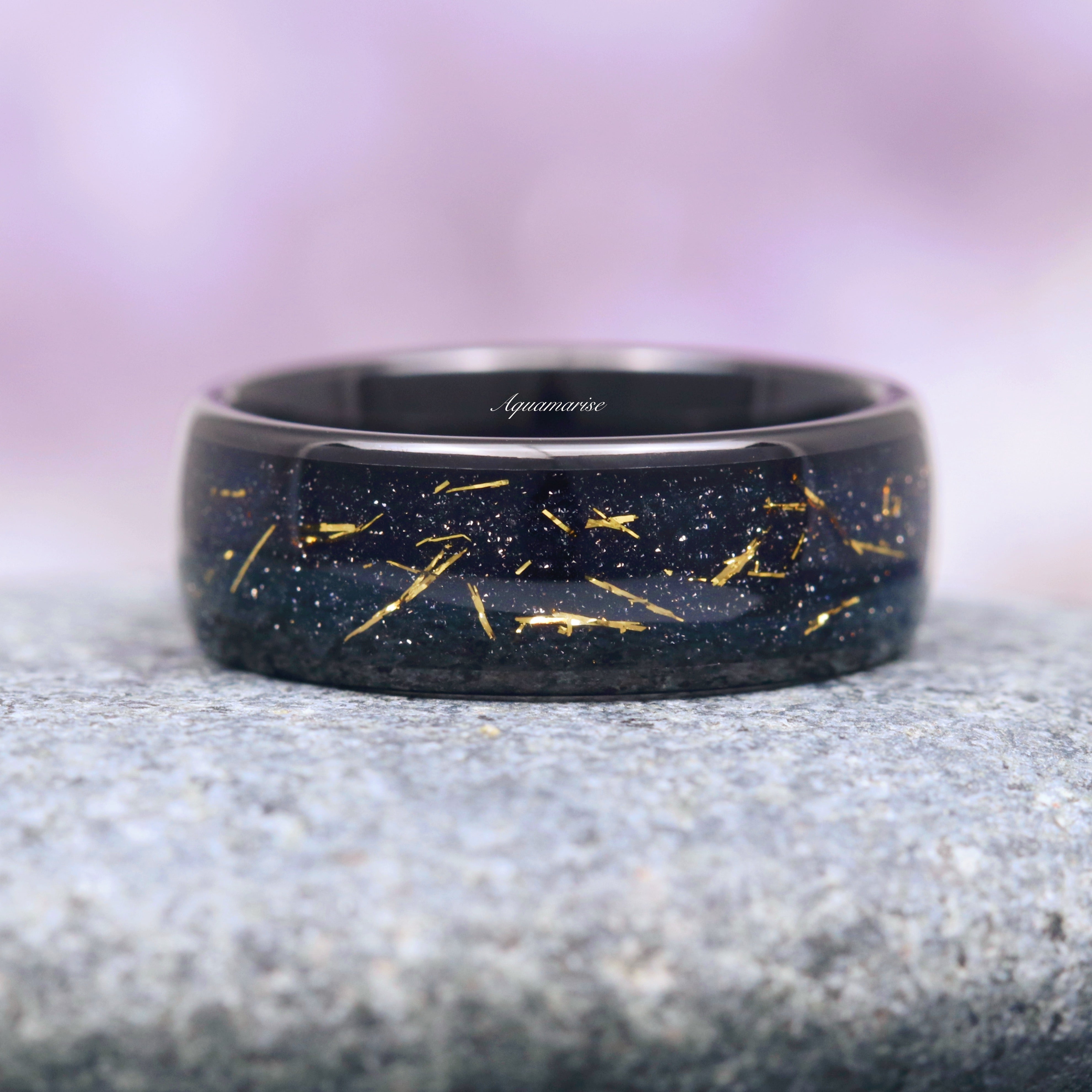 Starry Night Couples Ring Set - Matching His & Hers Wedding Bands, Romantic Celestial Inspired Jewelry for Anniversaries, Engagements & Date Nights