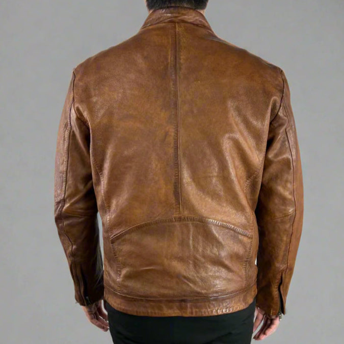 Premium Men's Classic Sheep Leather Jacket - Genuine Soft & Durable Outerwear for Casual Wear, Motorcycle Riding & Winter Fashion