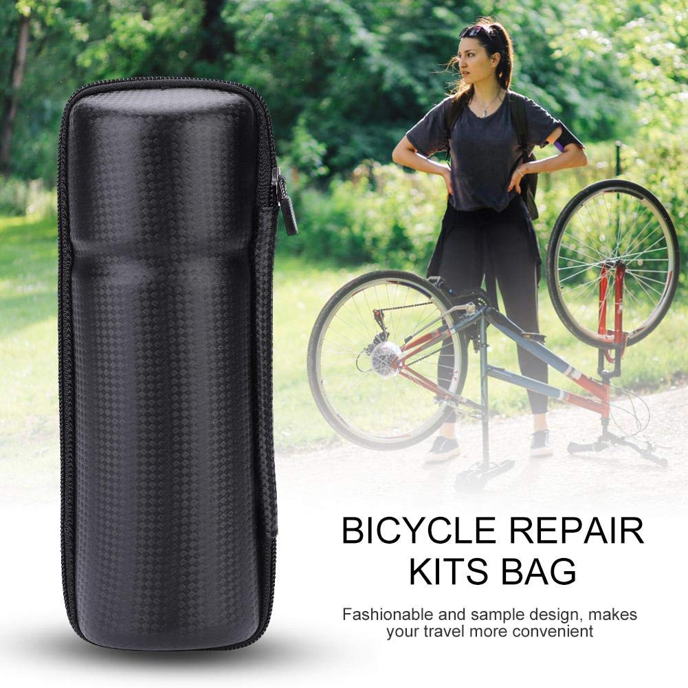 Portable Bicycle Tool Bag - Durable Hard Shell Bike Repair Kit with Water Bottle Holder (Carbon Black) | Perfect for Road Cycling, Mountain Biking & Commuting