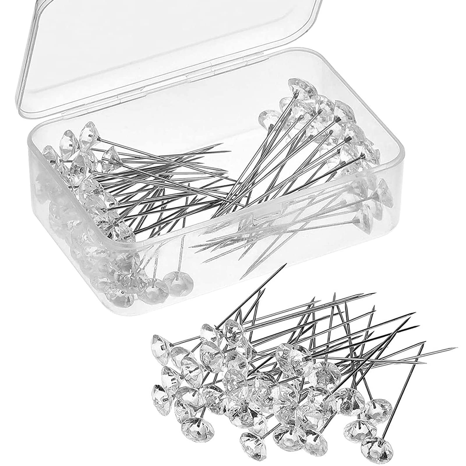 Diamond Flower Pins for Wedding Hair - 100pcs 2