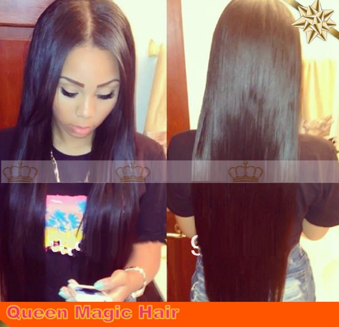 Brazilian Straight Silky Virgin Human Hair Lace Front Wig - 18 Inch Glueless Natural Black (Dyeable) for Everyday Wear, Parties & Special Occasions