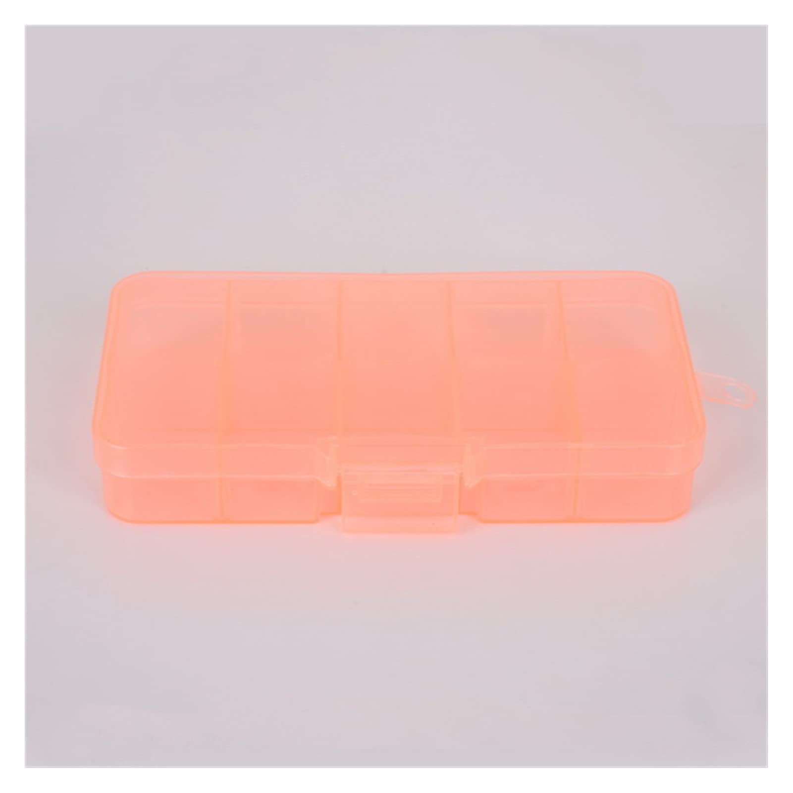 WNAVX 10-Slot Adjustable Plastic Jewelry Organizer Box - Orange Bead Storage Container for Earrings, Rings & Bracelets | Perfect for Travel, Vanity & Gift Packaging