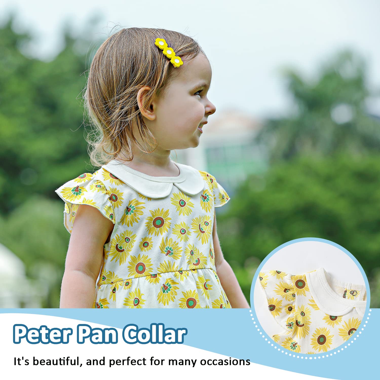Zanie Kids Baby Girls Summer Dress - 100% Cotton Easter Outfit with Short Sleeves | Perfect for Easter Sunday, Family Photos & Summer Playdates