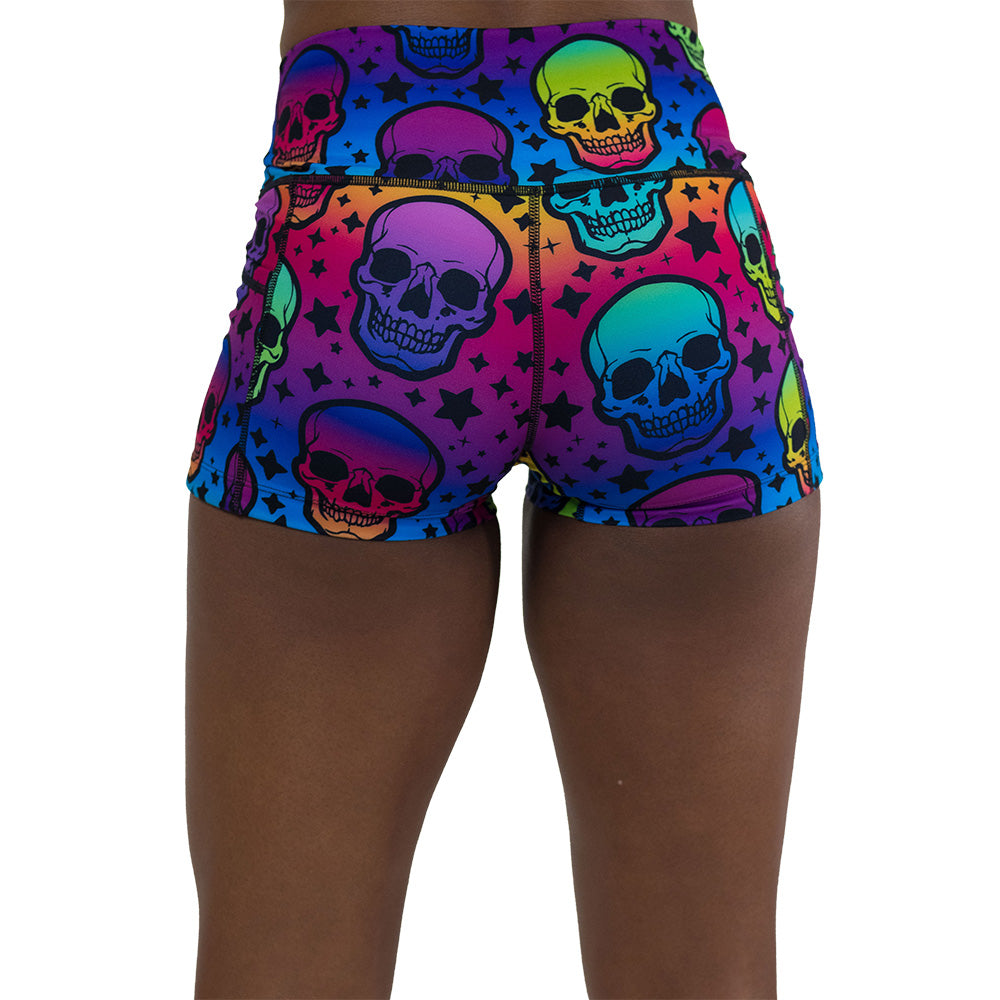 Psychedelic Skull Print Shorts for Men & Women - Trendy Summer Casual Wear - Perfect for Beach, Gym, and Street Style