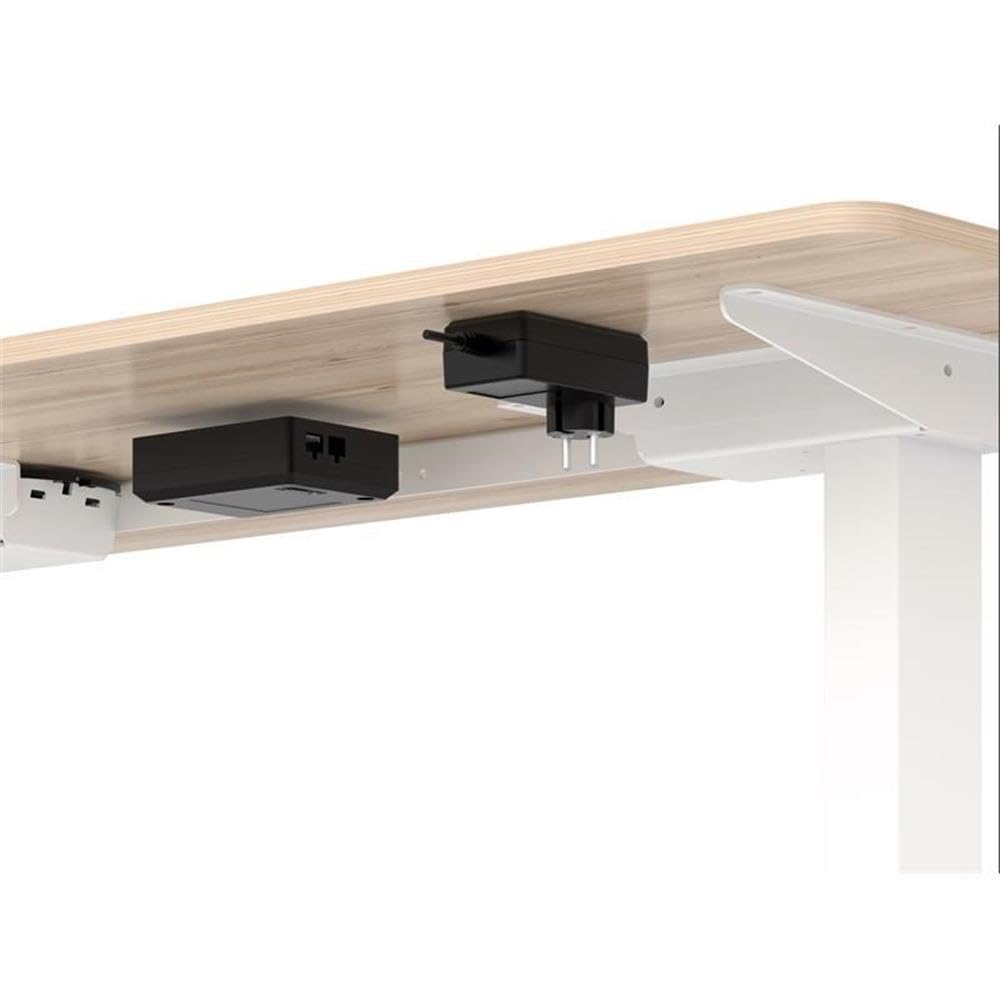 Tilah Adjustable Height Metal Office Desk - Natural Finish | Ergonomic Home & Workspace Furniture for Standing & Sitting Comfort