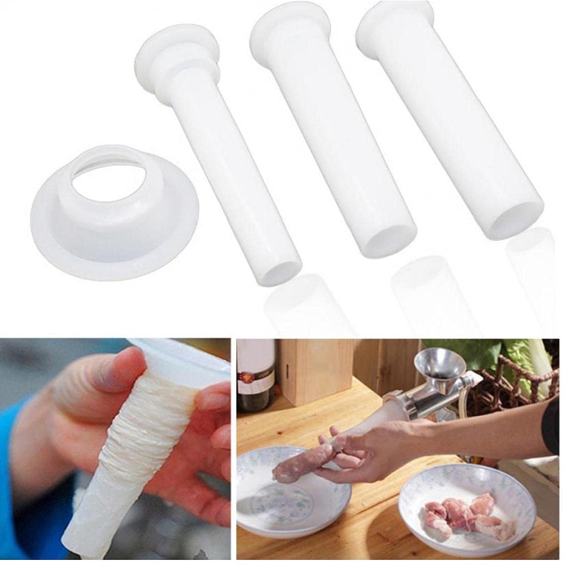 3pcs Stainless Steel Meat Grinder Sausage Stuffer Filling Tubes - Homemade Sausage Maker Kit with Base for Kitchen, BBQ, Camping & Food Prep Accessories