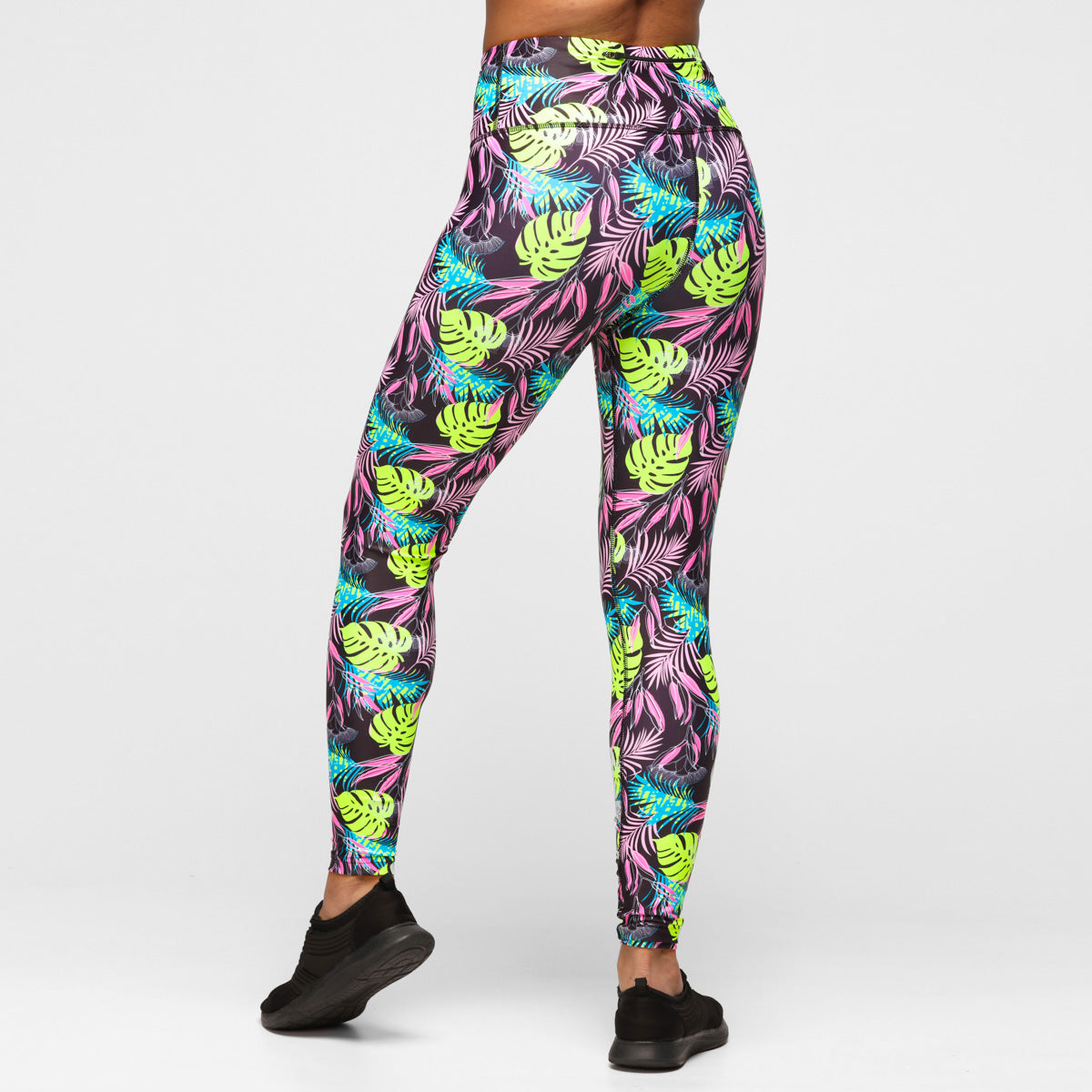 Twilight Palm Print High Waist Yoga Leggings for Women - Soft Stretchy Workout Pants for Gym, Running & Lounge Wear